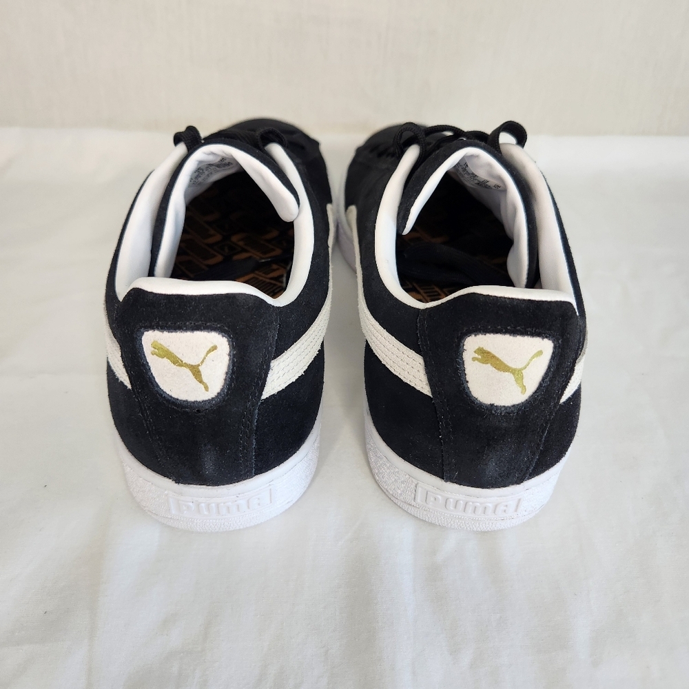 Puma Men's Suede Classic XXI Black And White Sneakers Size 12 - Picture 3 of 8